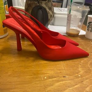 Bright red Zara pointed heels